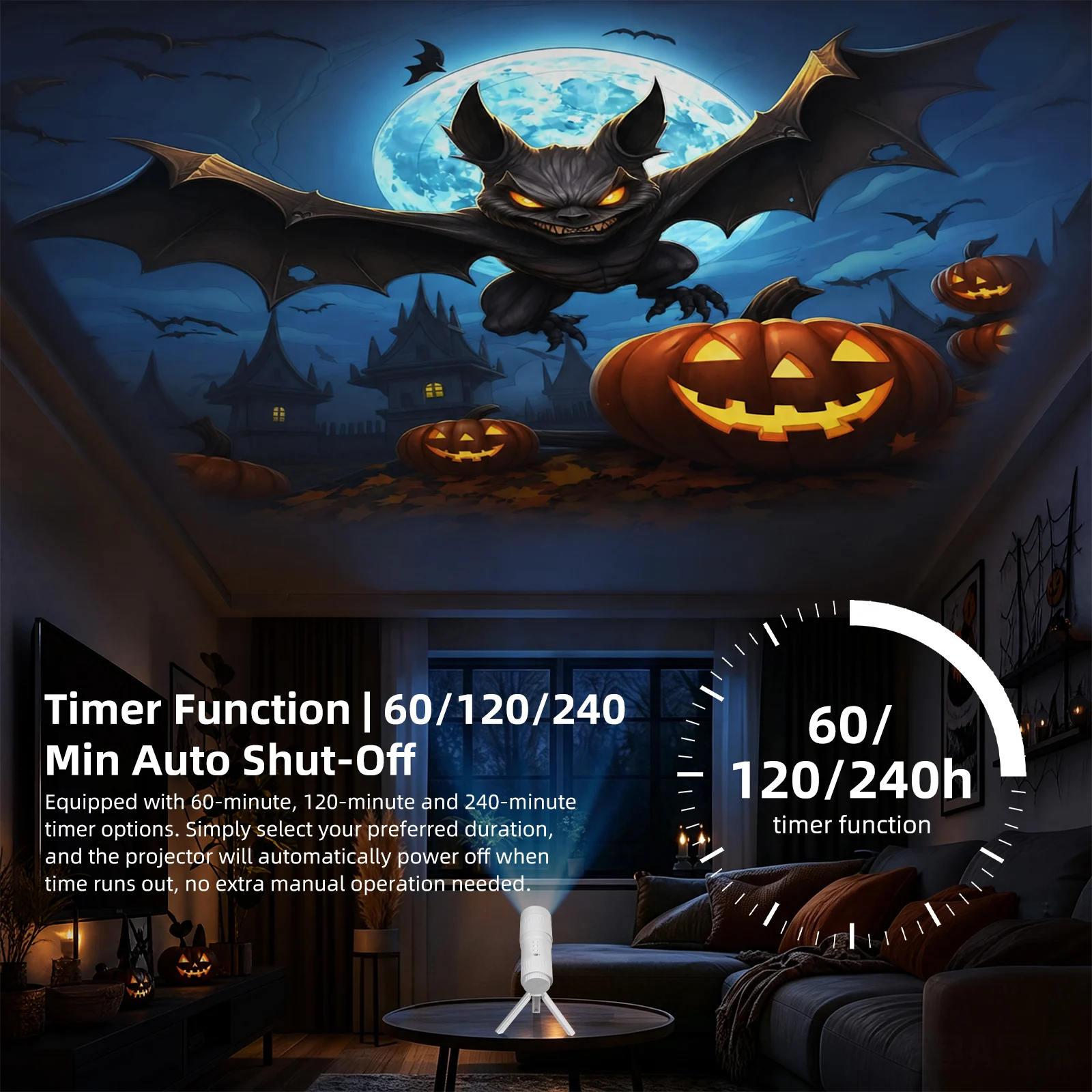 Halloween LED Projector Light, Telescope Shape Built In Battery Lamp With 16 Patterns,… — image 7