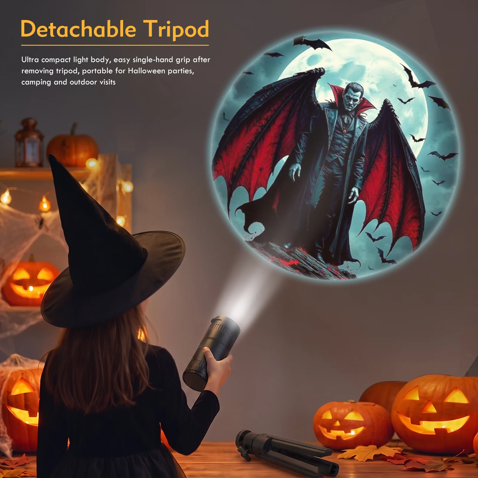 Halloween LED Projector Light, Telescope Shape Built In Battery Lamp With 16 Patterns,… — image 8