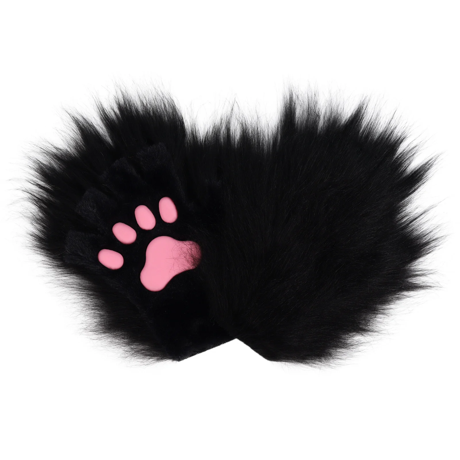Halloween Long-plush Cat-claw Full-finger And Half-finger Gloves — image 11