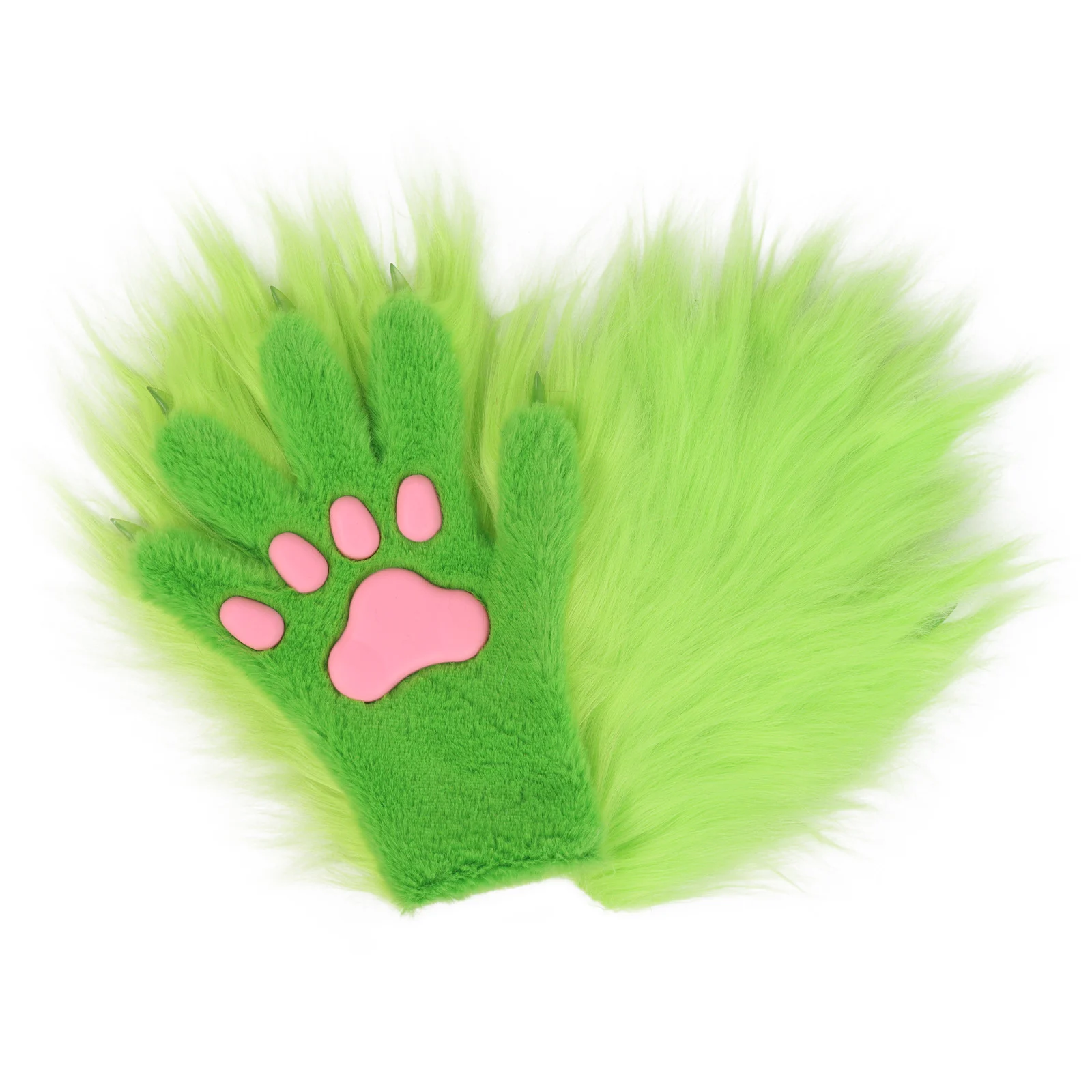 Halloween Long-plush Cat-claw Full-finger And Half-finger Gloves — image 17