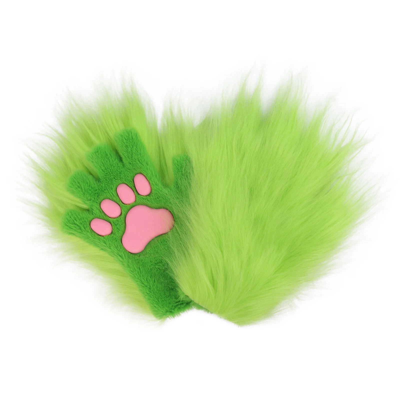 Halloween Long-plush Cat-claw Full-finger And Half-finger Gloves — image 5