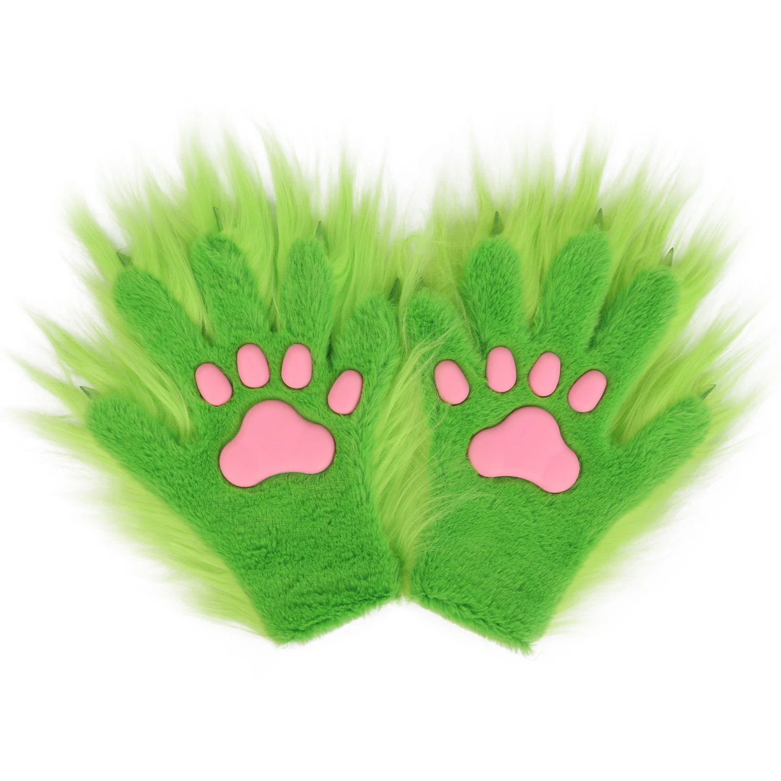 Halloween Long-plush Cat-claw Full-finger And Half-finger Gloves — image 9