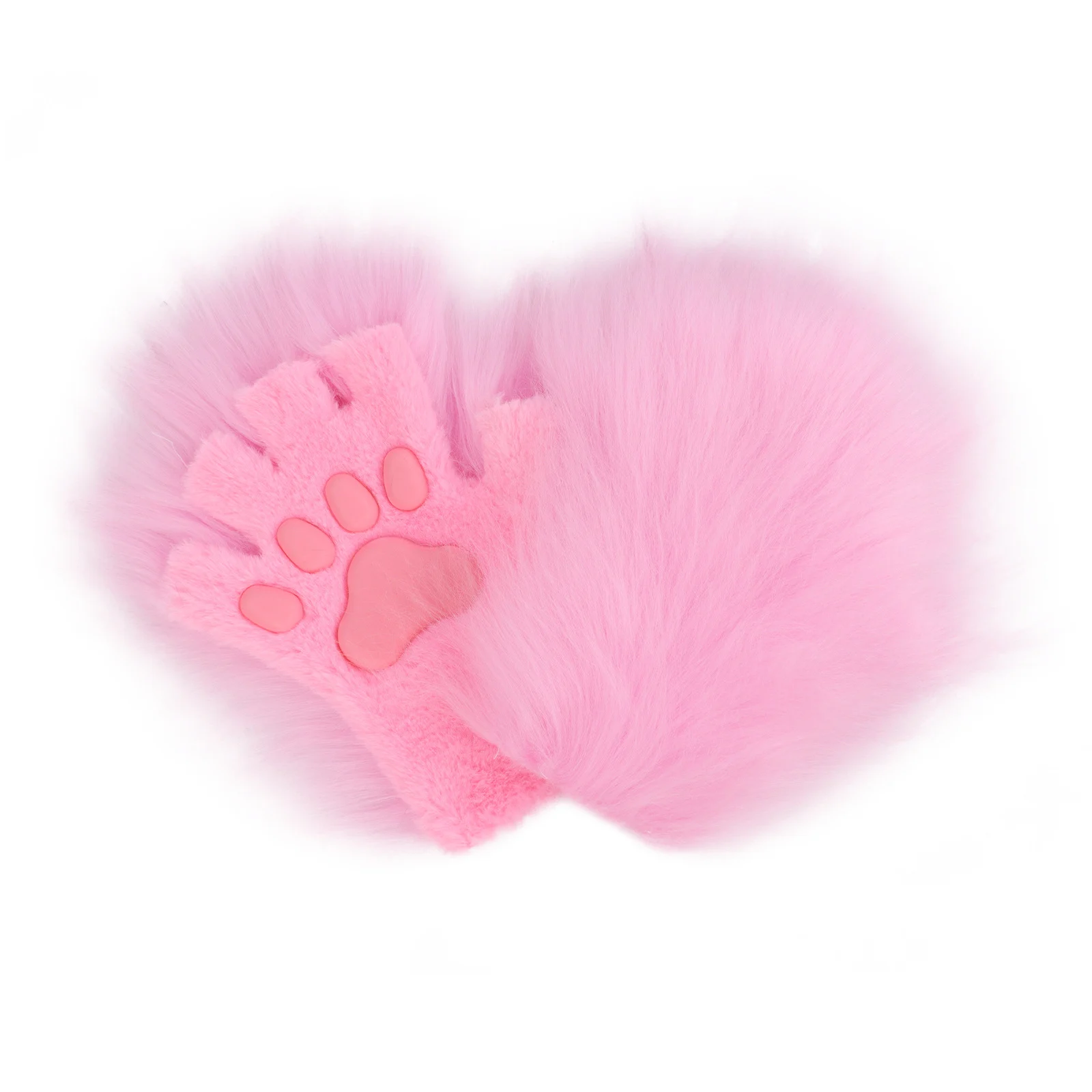 Halloween Long-plush Cat-claw Full-finger And Half-finger Gloves — image 16