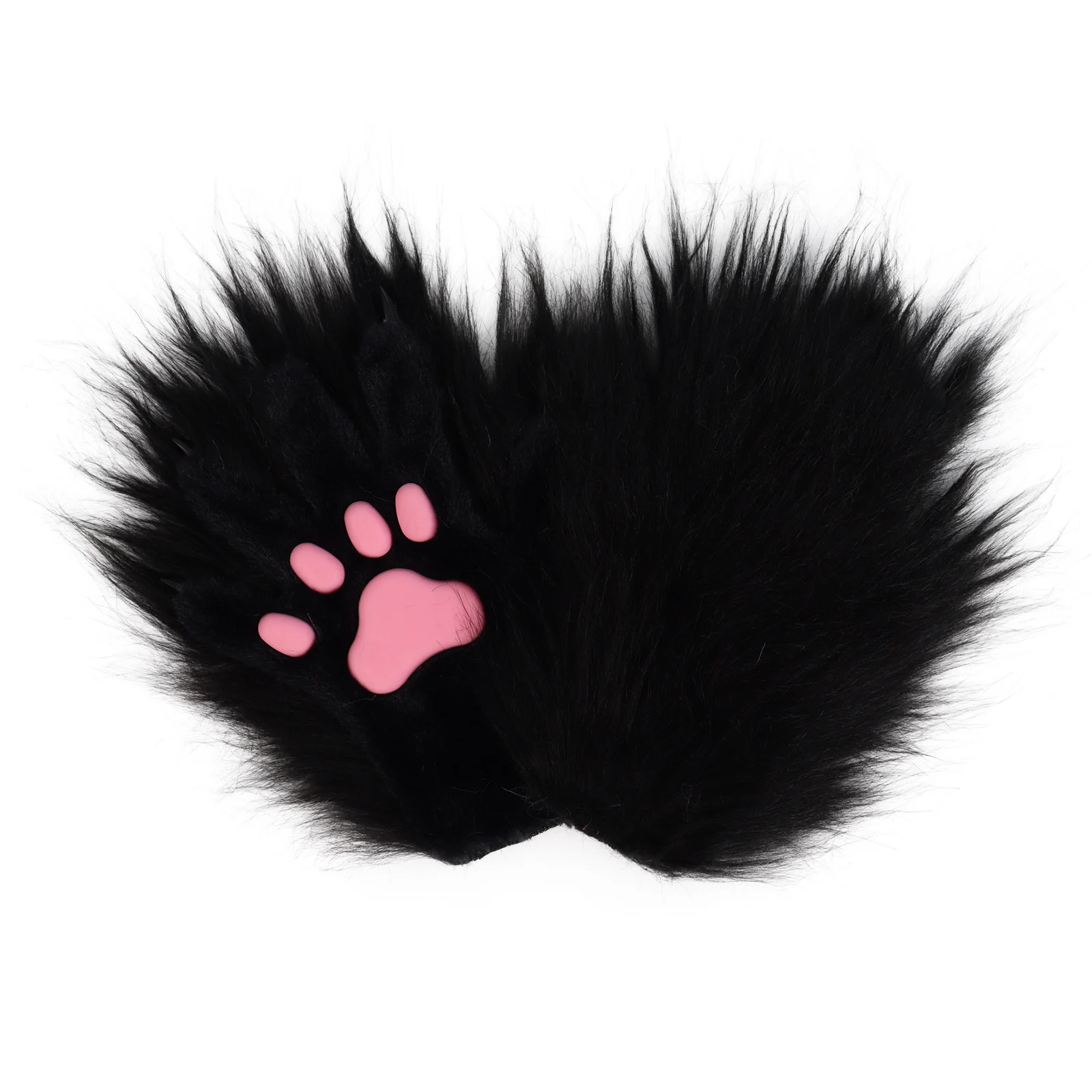 Halloween Long-plush Cat-claw Full-finger And Half-finger Gloves — image 13