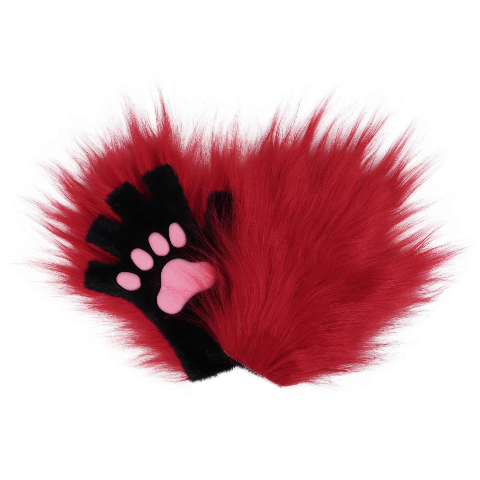 Halloween Long-plush Cat-claw Full-finger And Half-finger Gloves — image 6