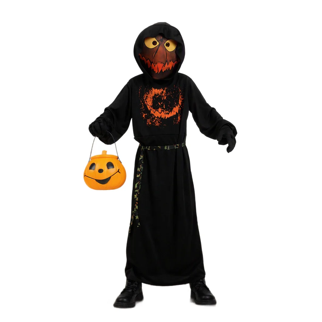 Halloween Party Costume Kids Cloak Pumpkin Ghost Monster Cape — image 3