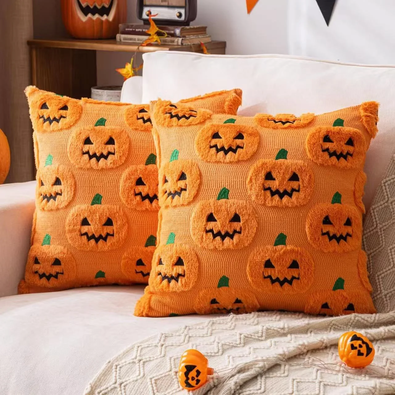 Halloween Pillow Covers 2 Pack, Pumpkin Ghost — image 4