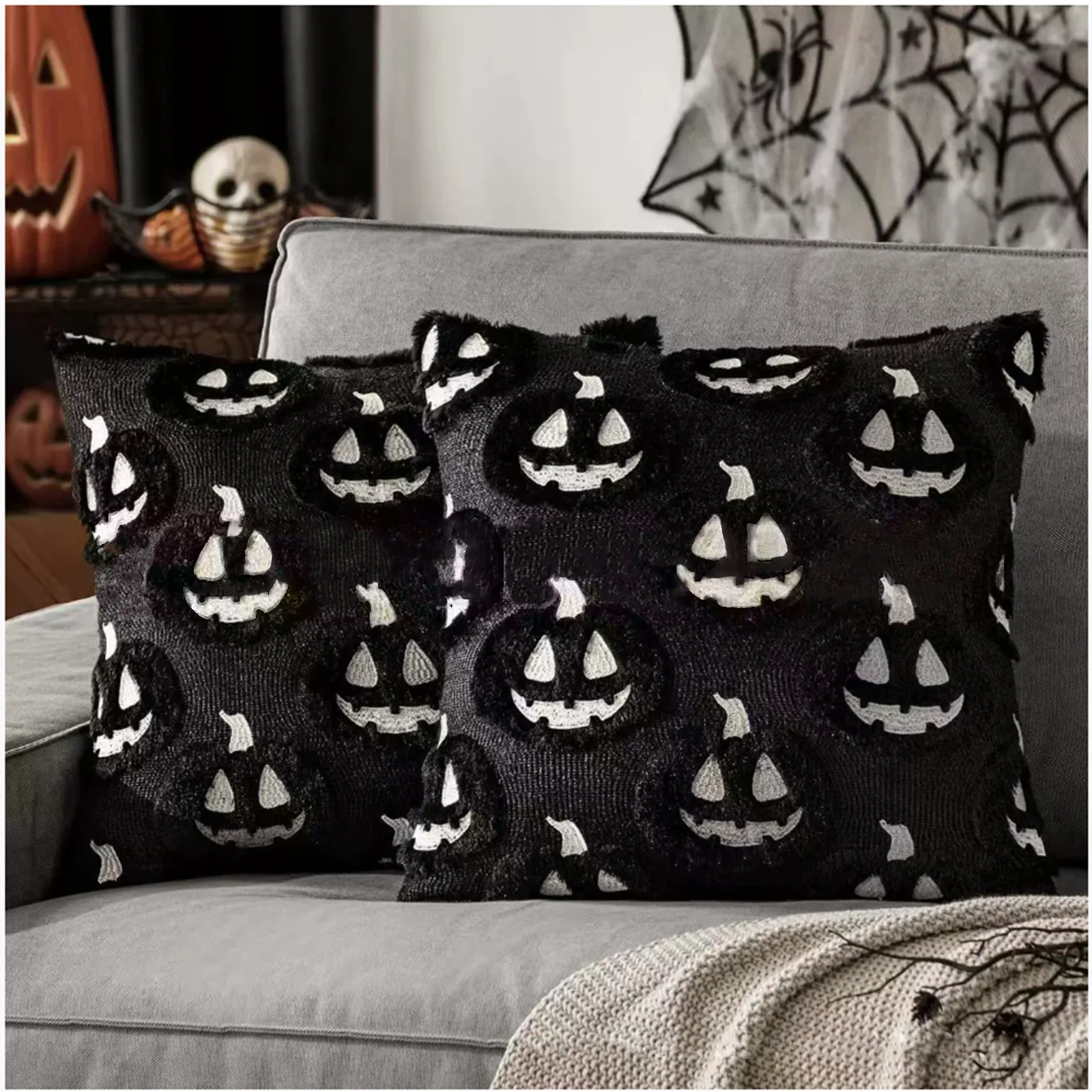 Halloween Pillow Covers 2 Pack, Pumpkin Ghost — image 6