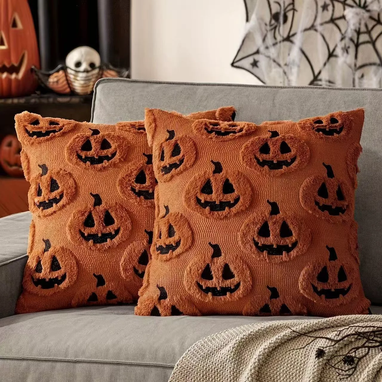 Halloween Pillow Covers 2 Pack, Pumpkin Ghost — image 18