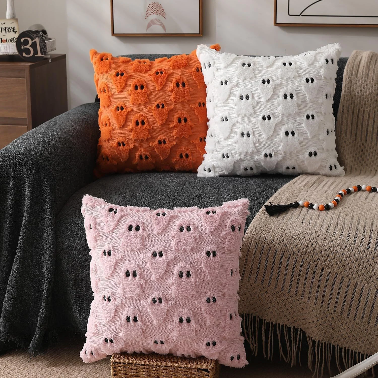 Halloween Pillow Covers 2 Pack, Pumpkin Ghost — image 17