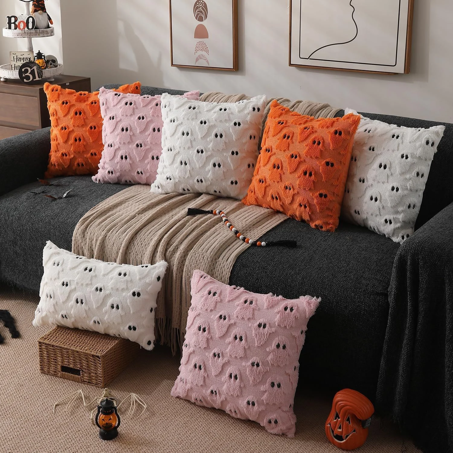 Halloween Pillow Covers 2 Pack, Pumpkin Ghost — image 11