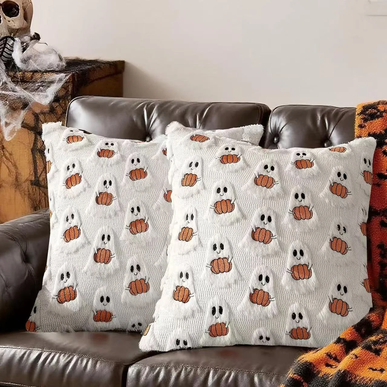 Halloween Pillow Covers 2 Pack, Pumpkin Ghost — image 13