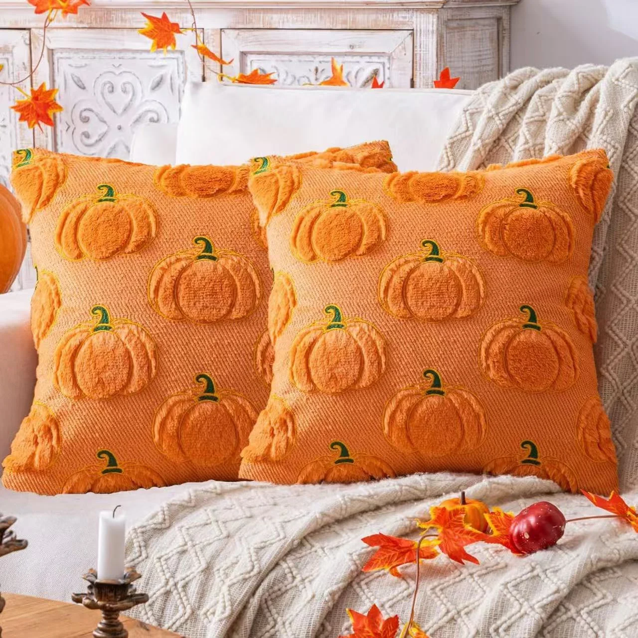 Halloween Pillow Covers 2 Pack, Pumpkin Ghost — image 22