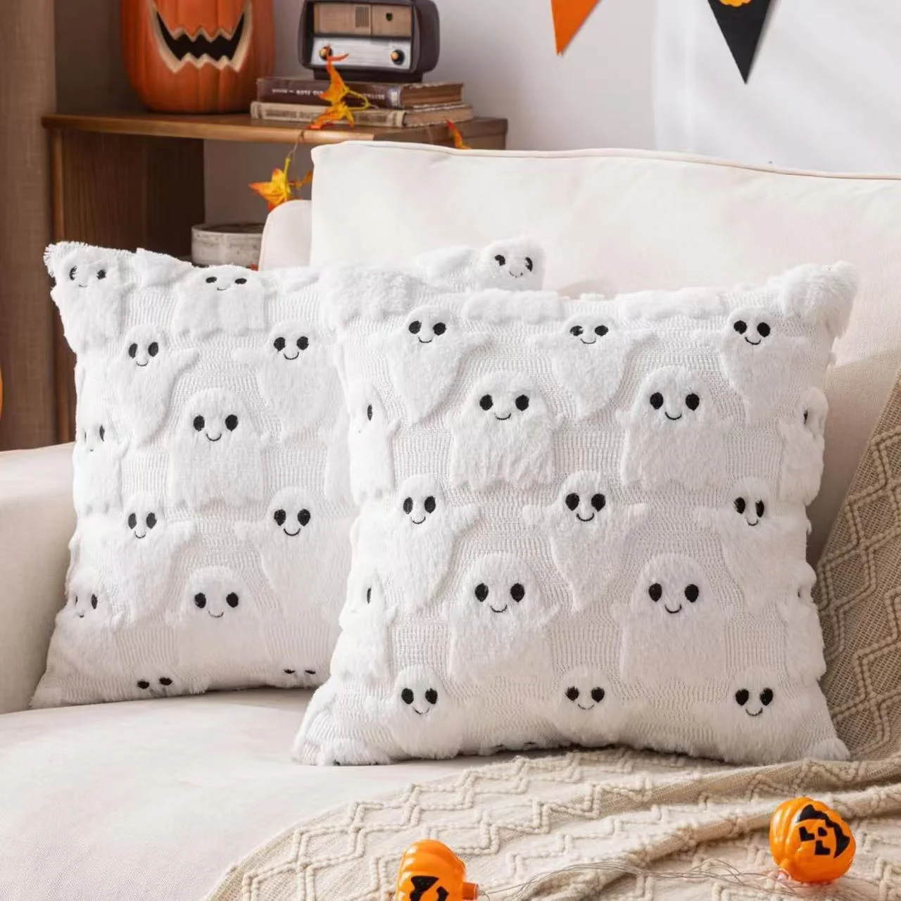 Halloween Pillow Covers 2 Pack, Pumpkin Ghost — image 15