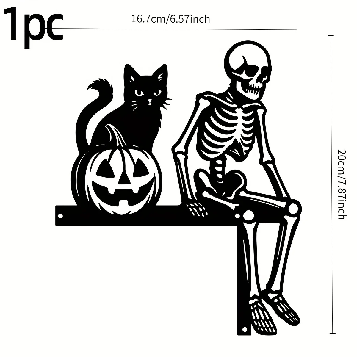 Halloween Skeleton Door Topper Decoration, Spooky Skull Cat Pumpkin Frame Decor,… — image 5