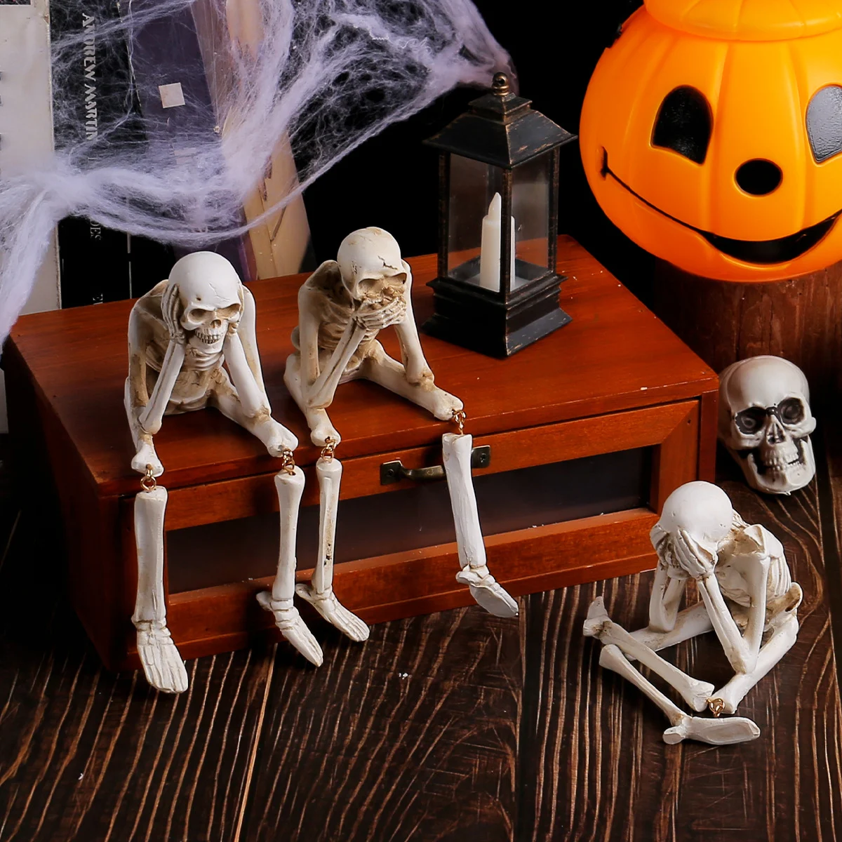 Halloween Skeleton Resin Ornaments Ghost Festival Non-speaking, Non-listening,… — image 3