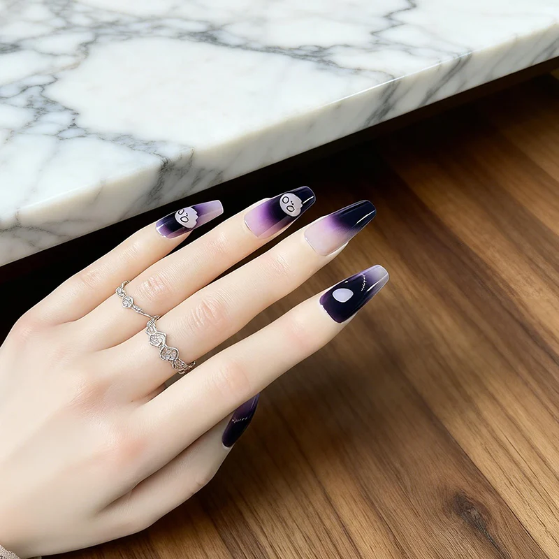Halloween Skull Cat-eye Press-on Nails — image 4
