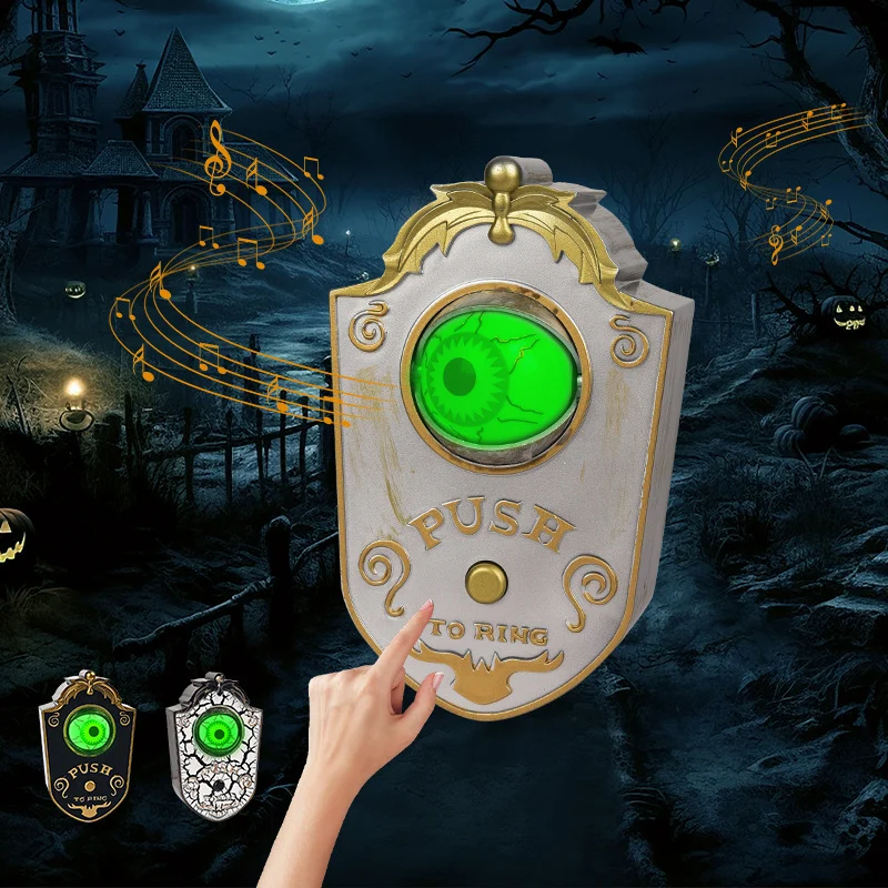 Halloween Sound One-eyed Doorbell Decoration, Glowing Eyeballs, Horror Doorbell, Bar… — image 6