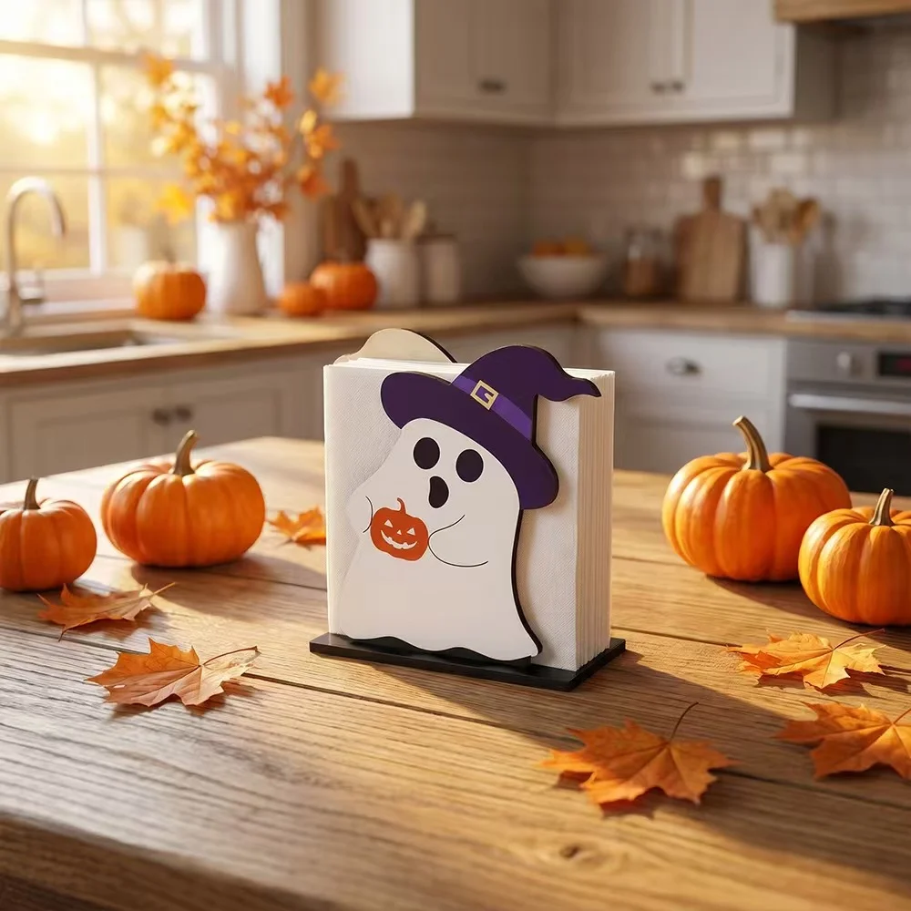 Halloween-themed Wooden Tissue Box Storage Rack — image 7