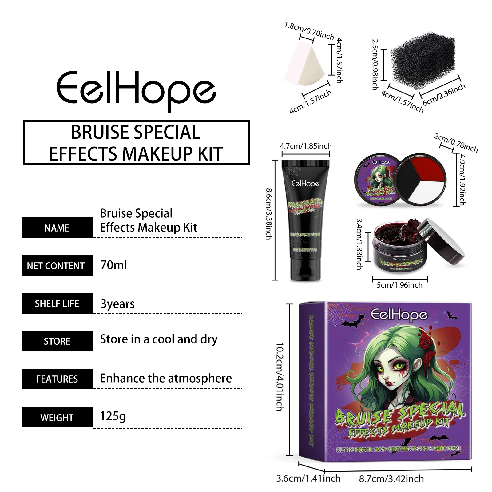 Halloween Vampire Makeup Kit 1 Set 1box — image 3