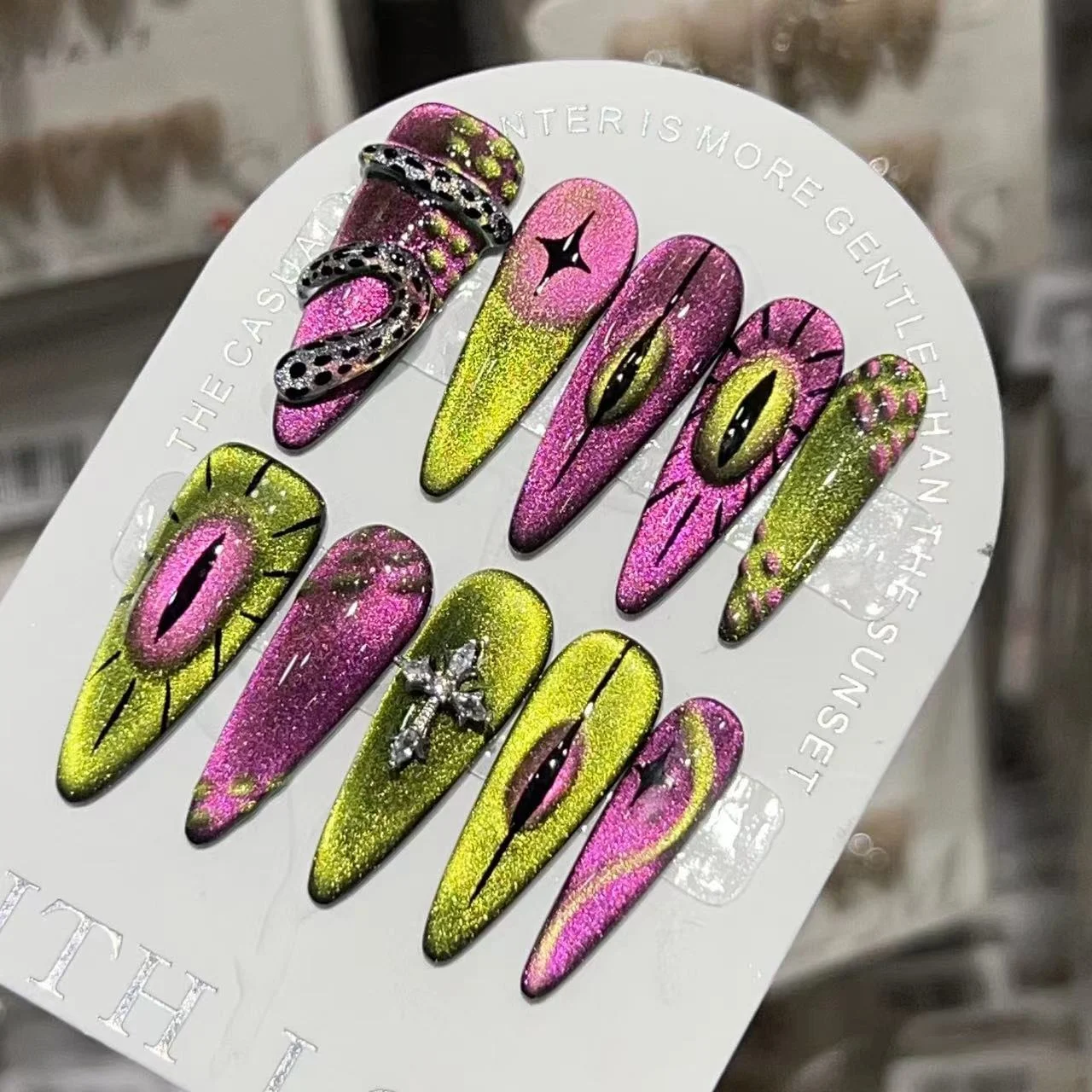 Hand-painted Cat's Eye Super Personality Fake Nails Detachable — image 5