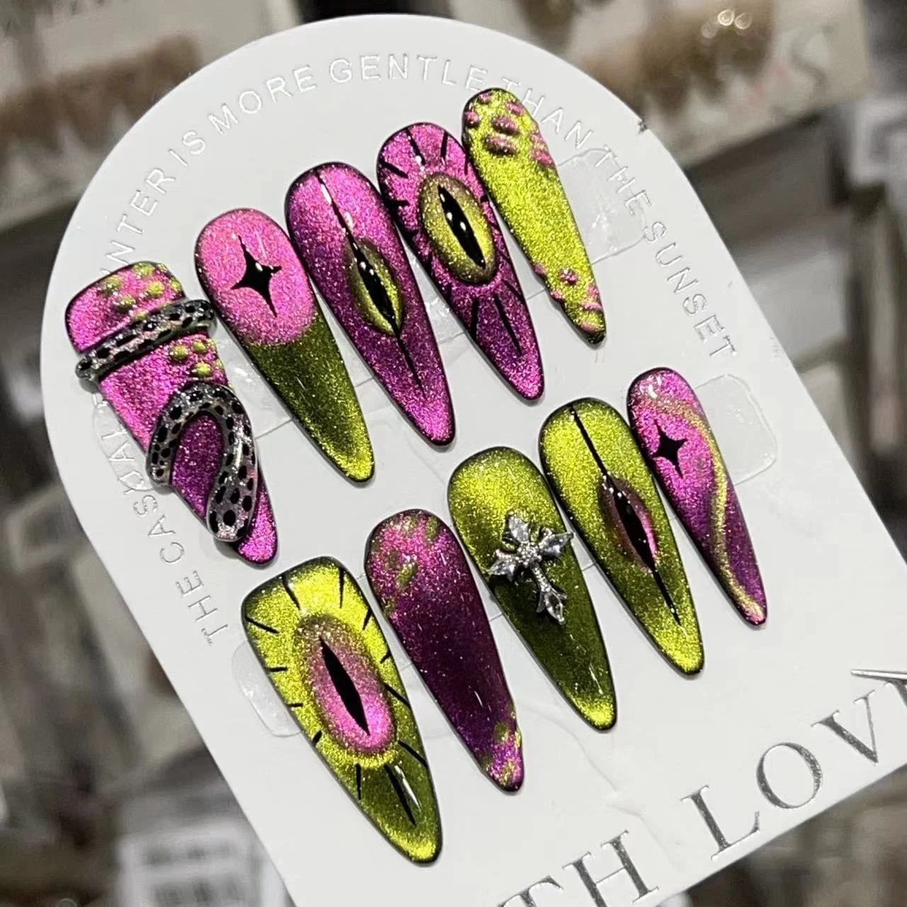 Hand-painted Cat's Eye Super Personality Fake Nails Detachable — image 1