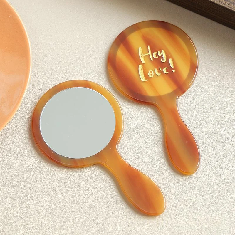 Handheld Makeup-repair Single-sided Medium-sized Acetate-handle Compact Mirror — image 7
