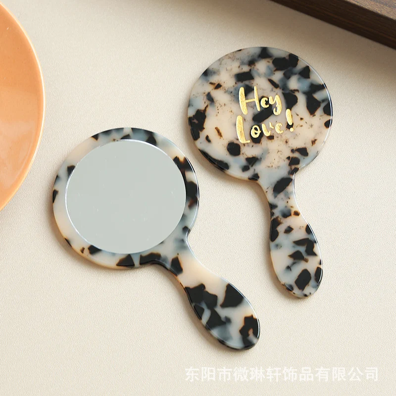 Handheld Makeup-repair Single-sided Medium-sized Acetate-handle Compact Mirror — image 5