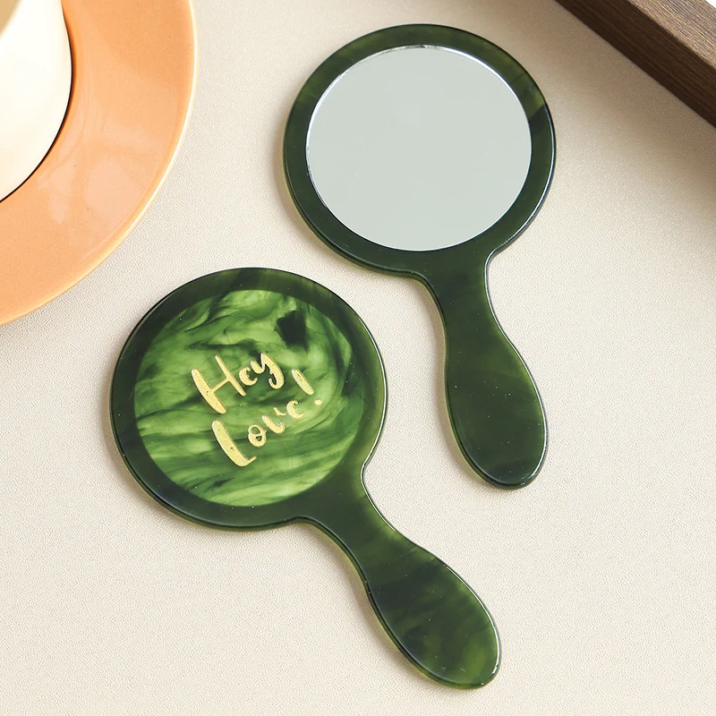 Handheld Makeup-repair Single-sided Medium-sized Acetate-handle Compact Mirror — image 8
