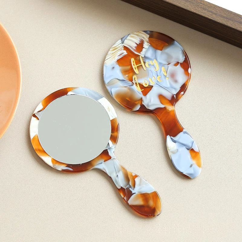 Handheld Makeup-repair Single-sided Medium-sized Acetate-handle Compact Mirror — image 6