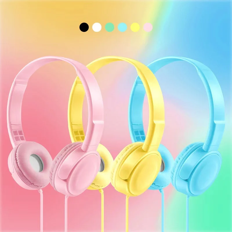 Head-mounted Wired Headset In Macaron Colors With A Microphone — image 2