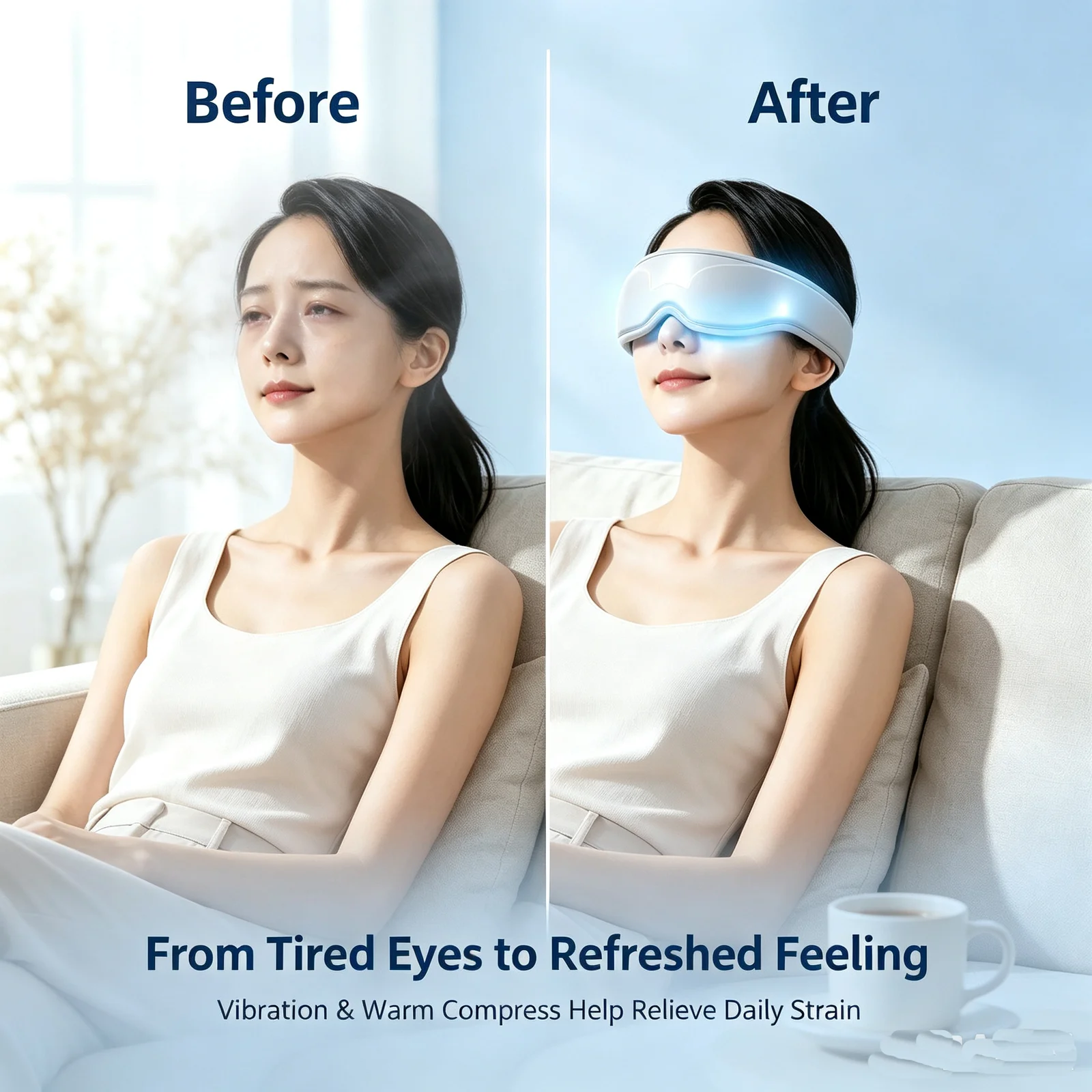 Heated Eye Mask Cordless Electric Warm Compress For Dry Eyes, Stye & Strain Relief… — image 6