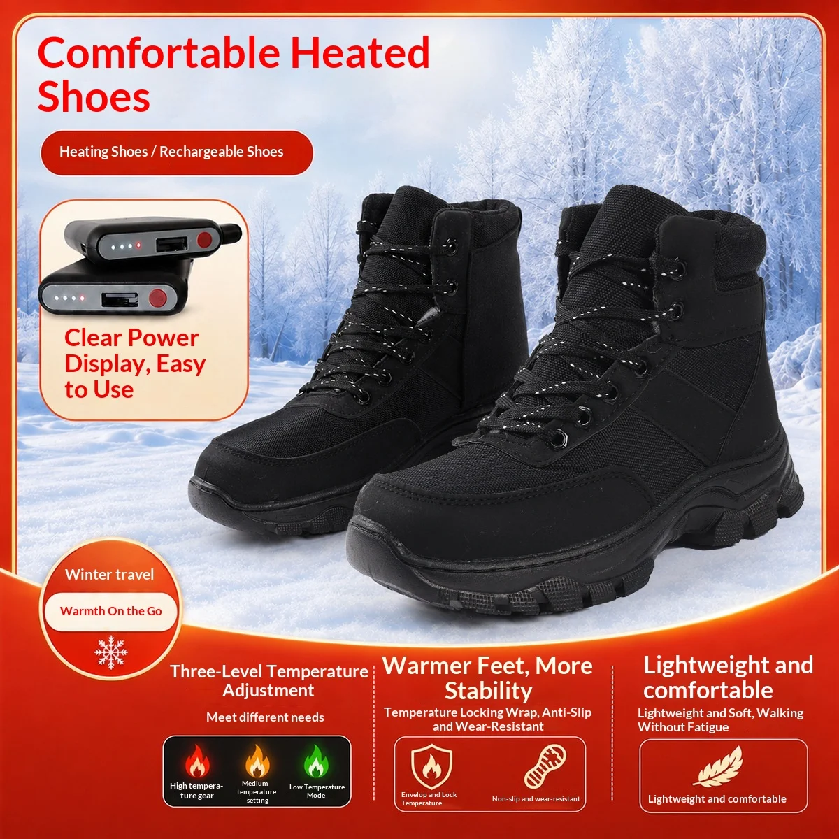 Heated Rechargeable Warming Shoes For Men — image 3