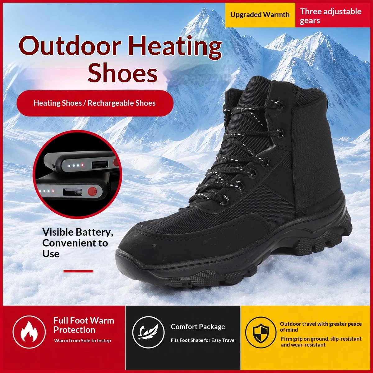 Heated Rechargeable Warming Shoes For Men — image 7