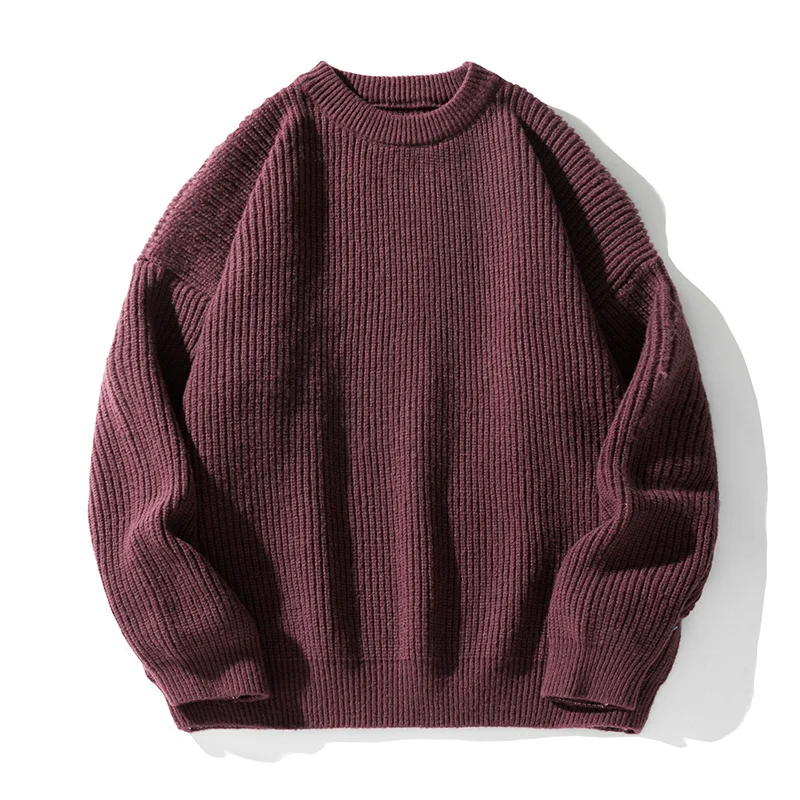 Heavyweight Thick Knit Basic Crew Neck Sweater For Men, Autumn And Winter Style, Brand… — image 2