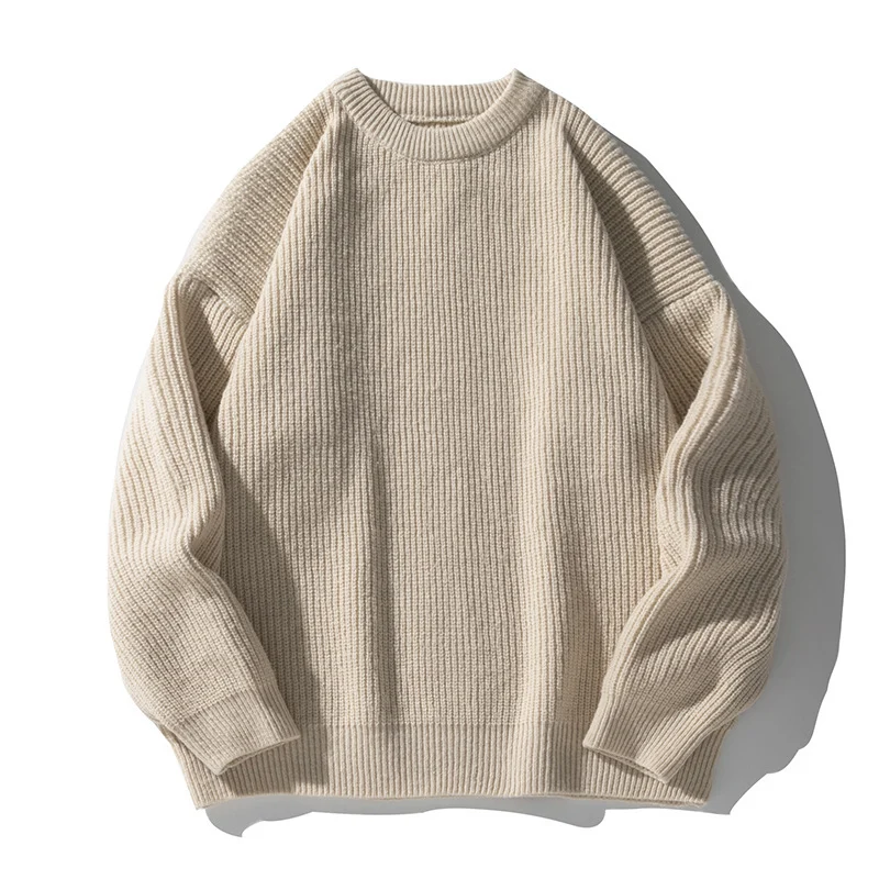Heavyweight Thick Knit Basic Crew Neck Sweater For Men, Autumn And Winter Style, Brand… — image 8