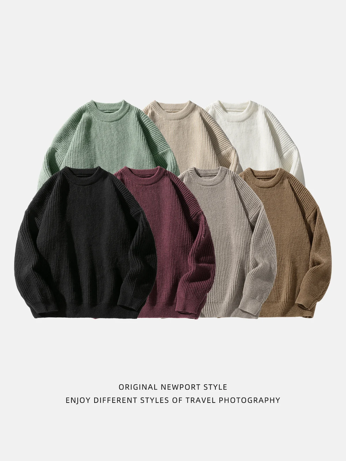 Heavyweight Thick Knit Basic Crew Neck Sweater For Men, Autumn And Winter Style, Brand… — image 5