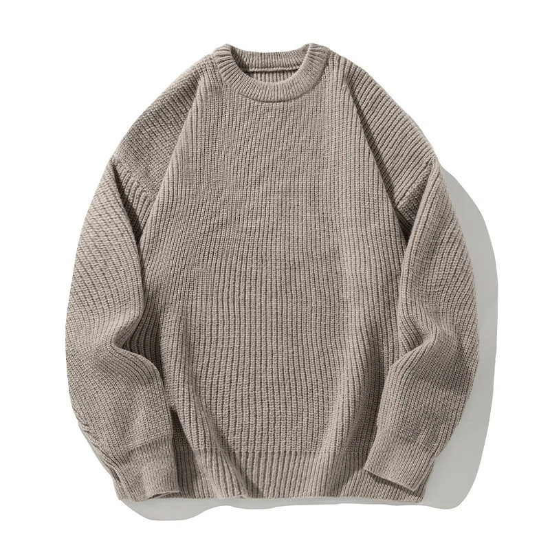 Heavyweight Thick Knit Basic Crew Neck Sweater For Men, Autumn And Winter Style, Brand… — image 3