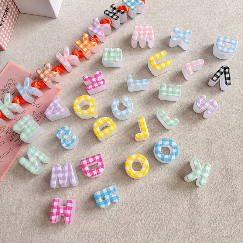 Heckered Letter Acrylic Beads, Big Hole Alphabet Spacers For DIY Kids Learning Toys,… — image 5
