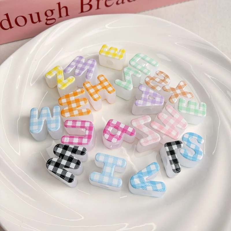 Heckered Letter Acrylic Beads, Big Hole Alphabet Spacers For DIY Kids Learning Toys,… — image 8