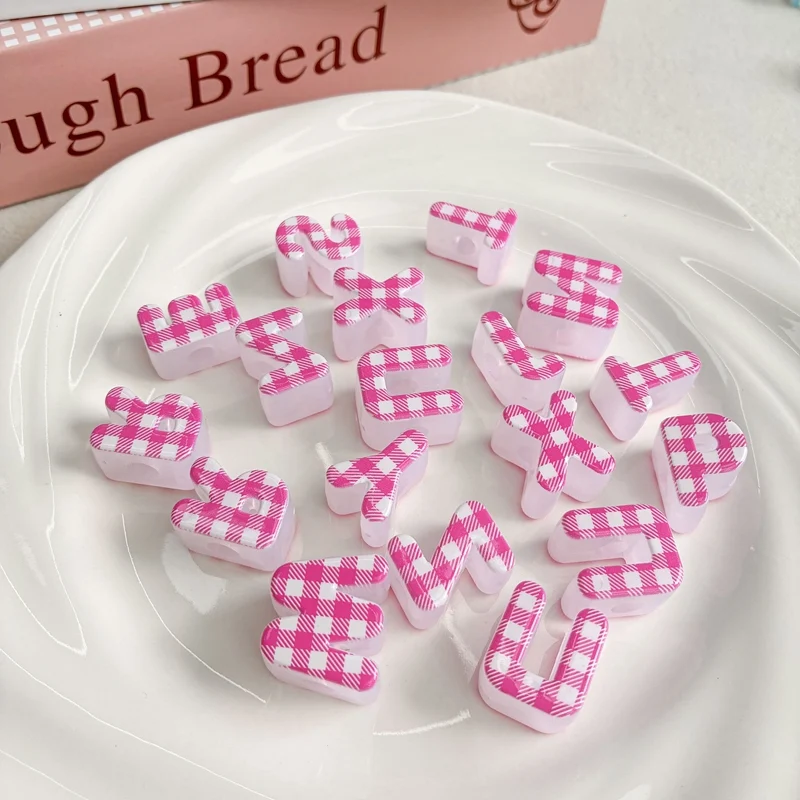 Heckered Letter Acrylic Beads, Big Hole Alphabet Spacers For DIY Kids Learning Toys,… — image 3