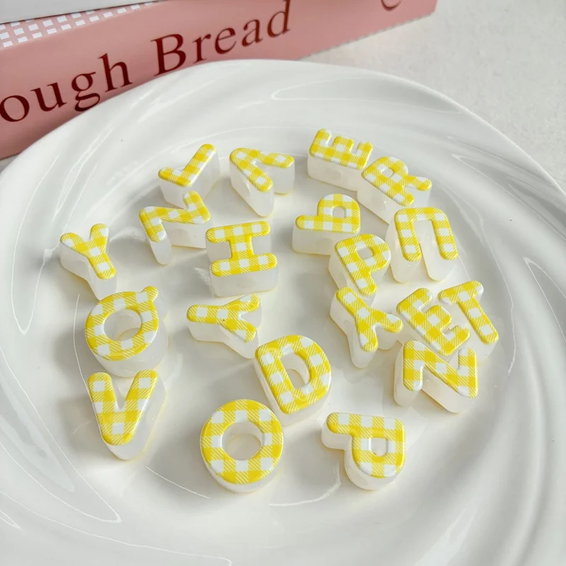 Heckered Letter Acrylic Beads, Big Hole Alphabet Spacers For DIY Kids Learning Toys,… — image 4
