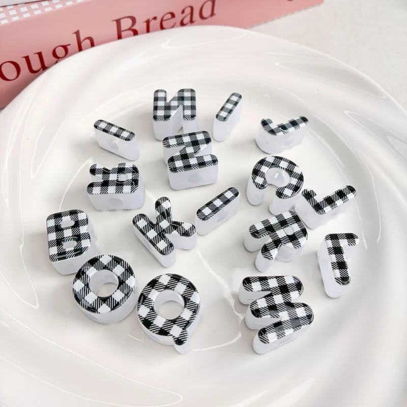 Heckered Letter Acrylic Beads, Big Hole Alphabet Spacers For DIY Kids Learning Toys,… — image 9