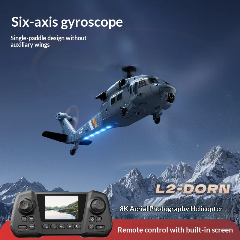 Helicopter With Built-in Screen Aerial Photography Single-rotor Tailless Fighter Toy — image 3