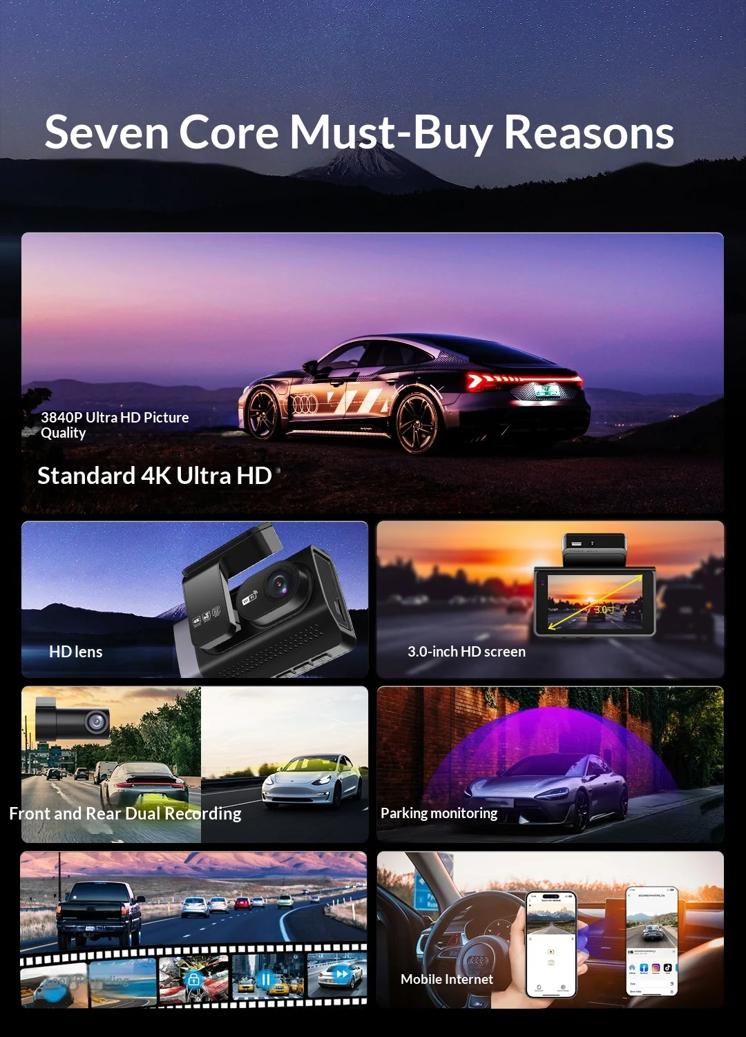 High-definition Car 4K Front And Rear Dual-recording In-vehicle Dashcam — image 8