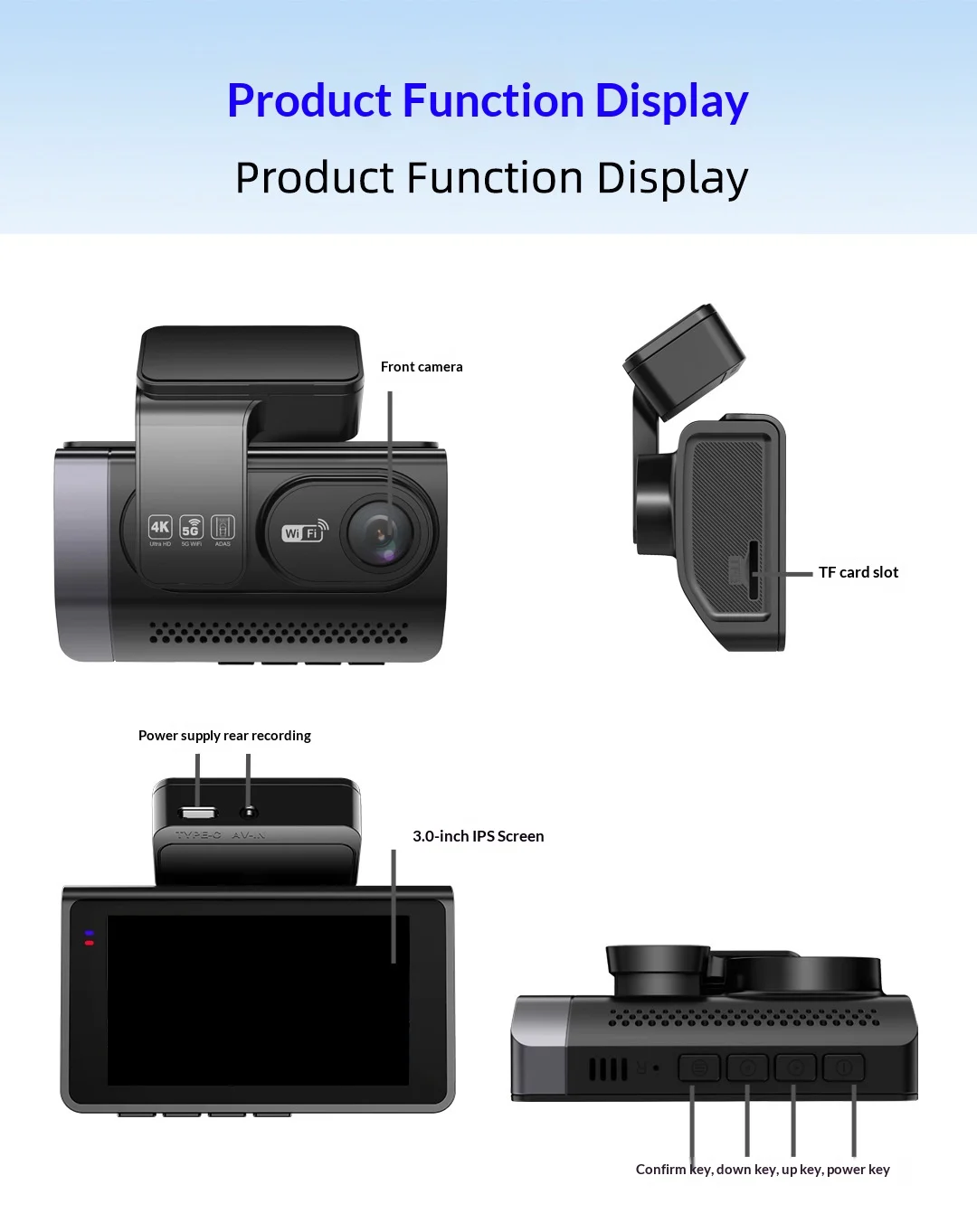 High-definition Car 4K Front And Rear Dual-recording In-vehicle Dashcam — image 5