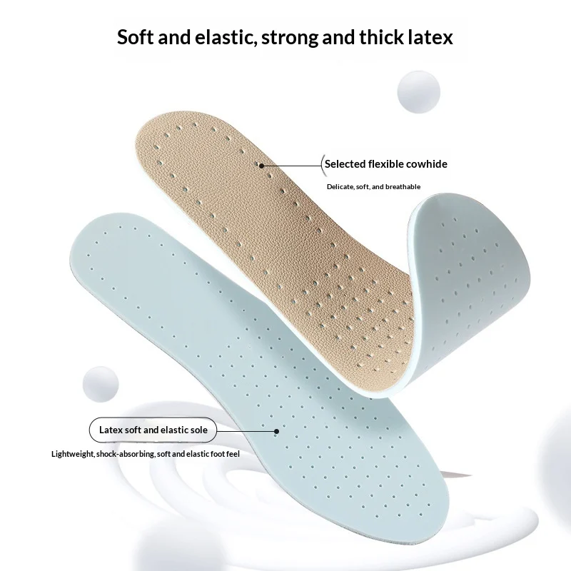 High-elastic Odor-resistant Leather Summer Thin Insoles — image 2