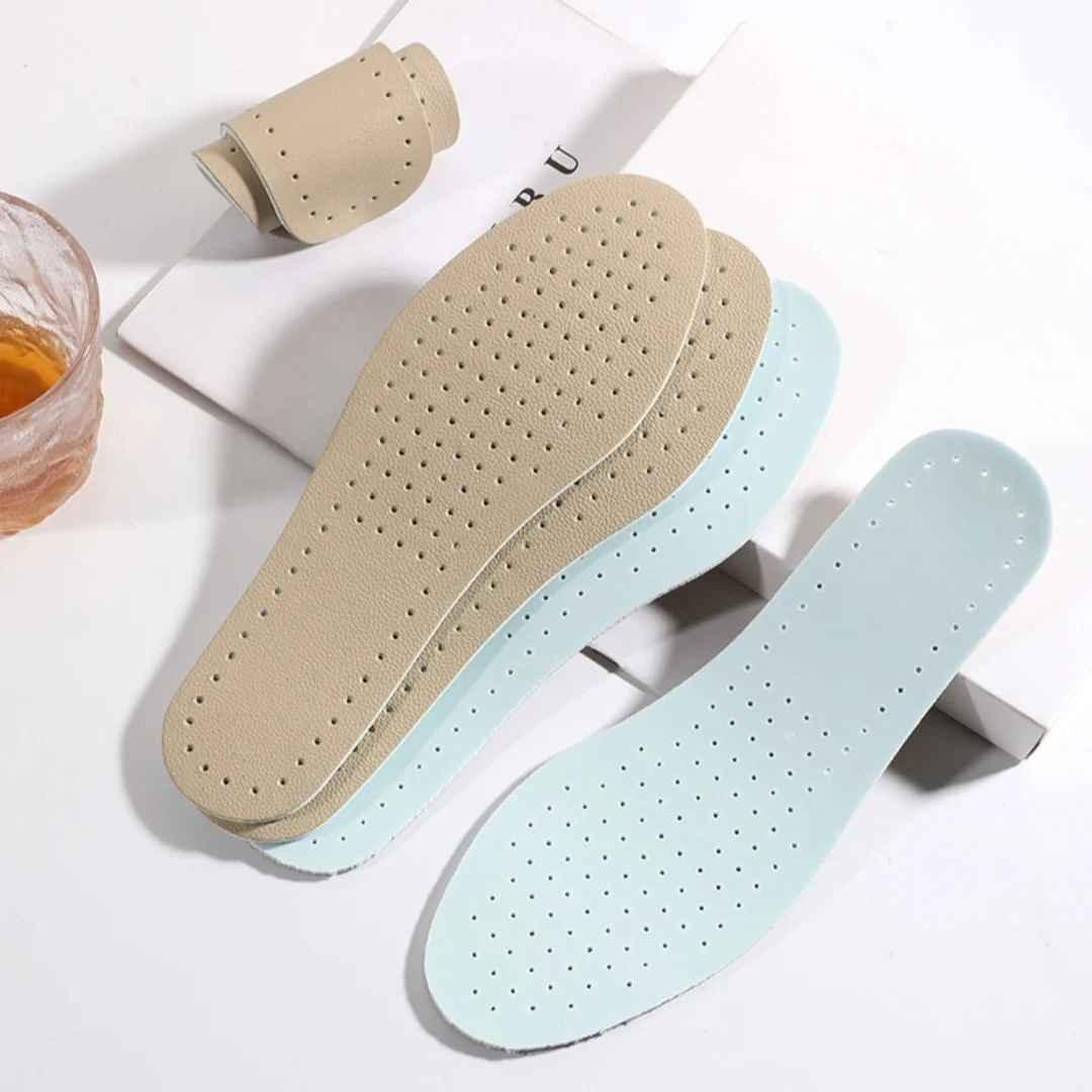 High-elastic Odor-resistant Leather Summer Thin Insoles — image 3
