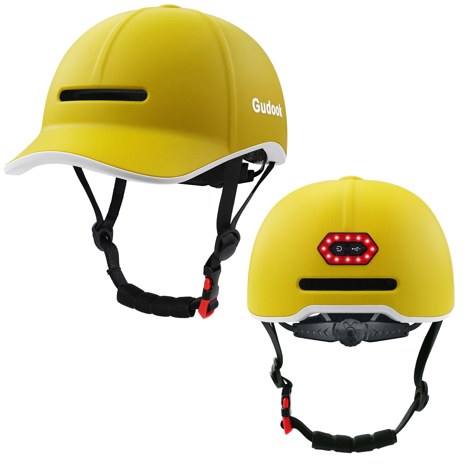 High-end LED Rechargeable Rear Lamp City Recreational Bicycle Riding Peaked Cap Helmet — image 4
