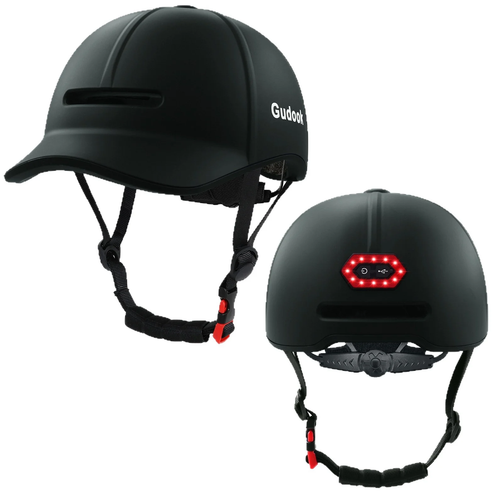 High-end LED Rechargeable Rear Lamp City Recreational Bicycle Riding Peaked Cap Helmet — image 6